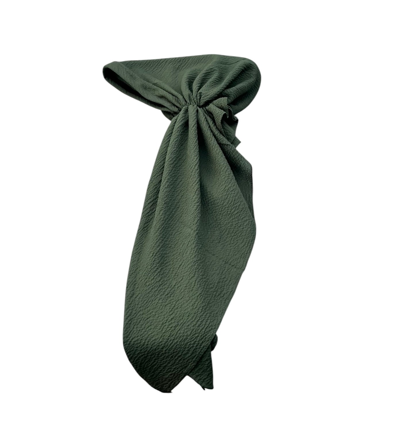 Solid Textured Crepe Pre-ties with Elastic