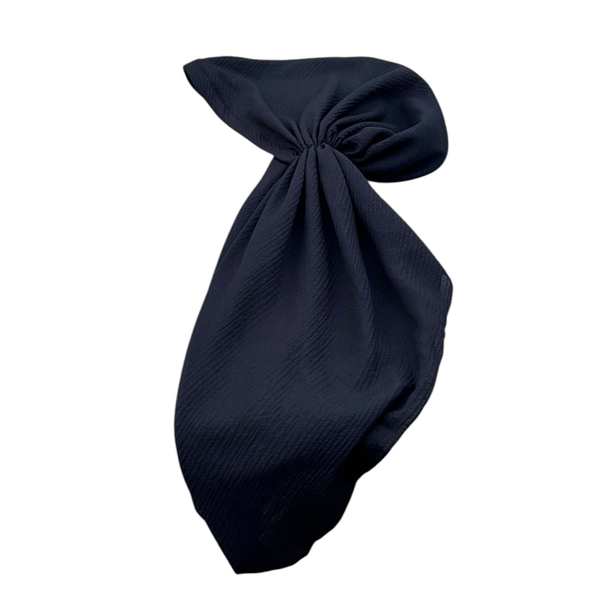 Solid Textured Crepe Pre-ties with Elastic