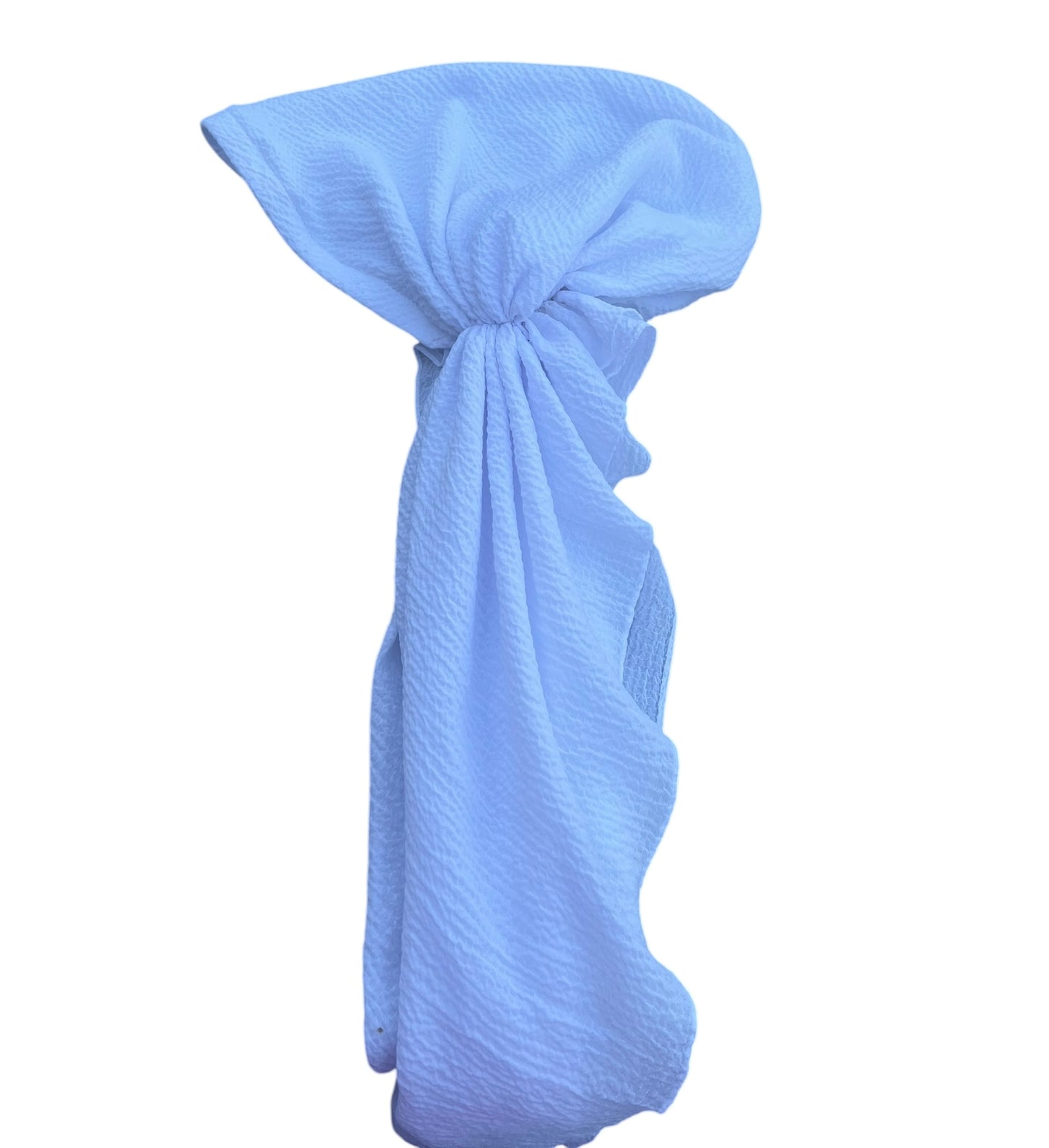 Solid Textured Crepe Pre-ties with Elastic