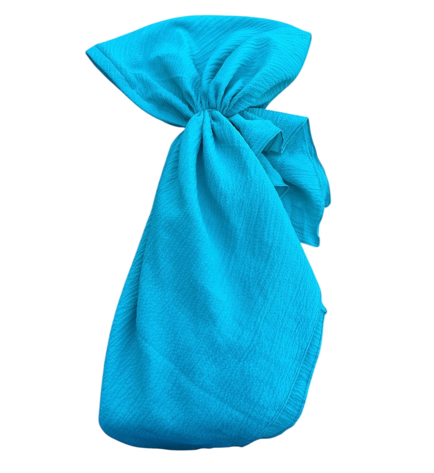 Solid Textured Crepe Pre-ties with Elastic