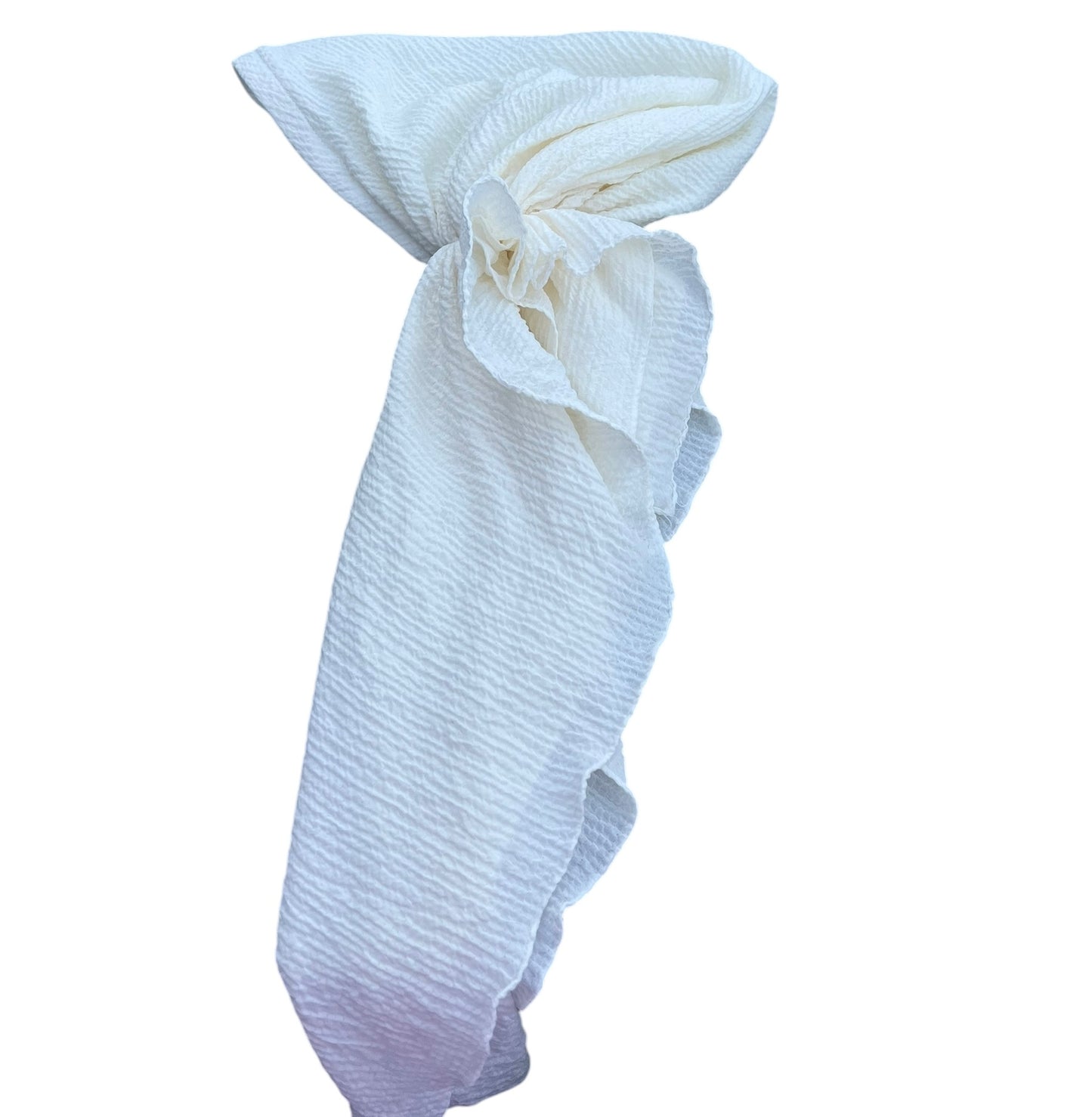 Solid Textured Crepe Pre-ties with Elastic